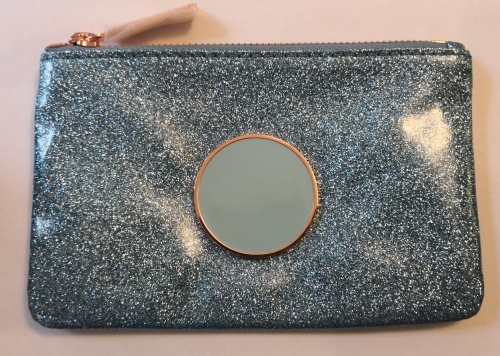 SEAFOAM COLOR SHIMMER SMALL POUCH 17.5 X 11CM