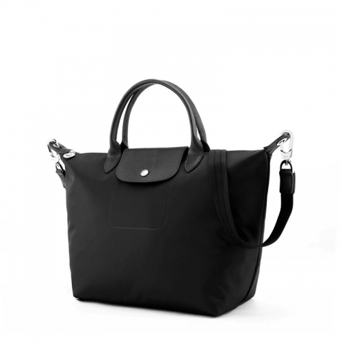LC NEO Le Pliage Black Tote Bag Detachable Shoulder Strap Med Size 1515