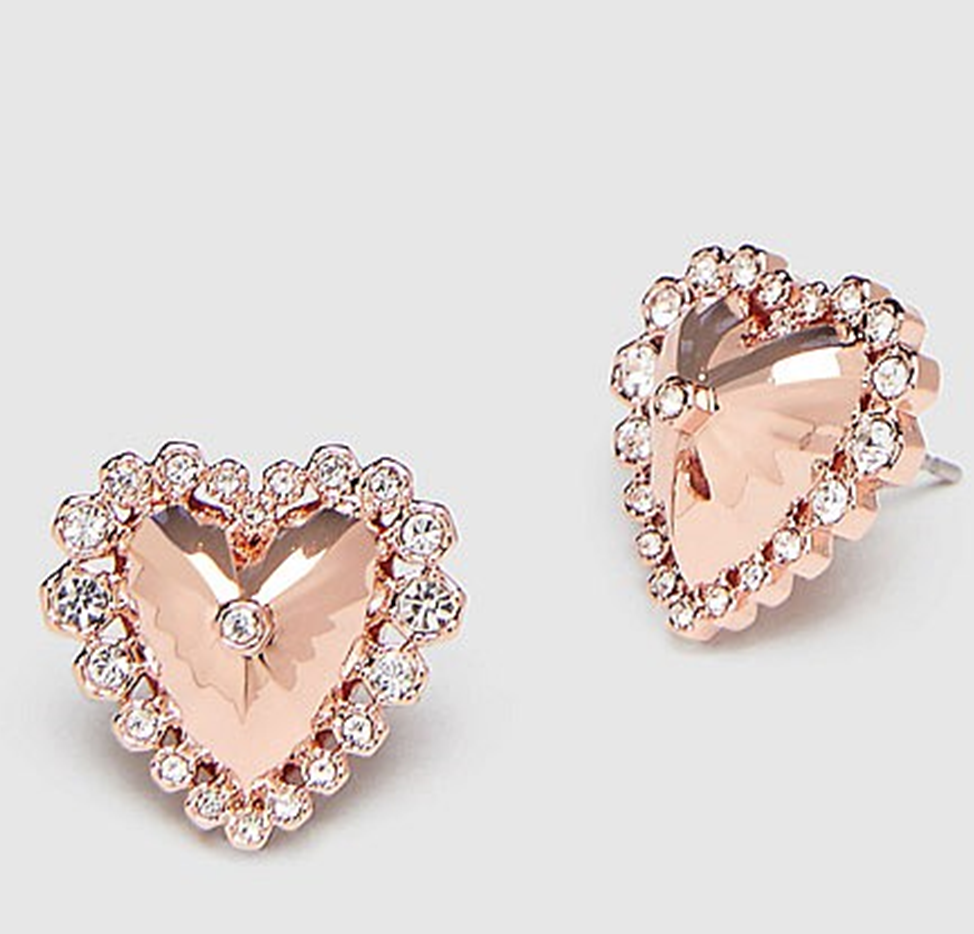ROSEGOLD COLOR AMORE STUD EARRINGS