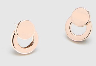 CIRCLET STUD EARRINGS ROSEGOLD COLOR