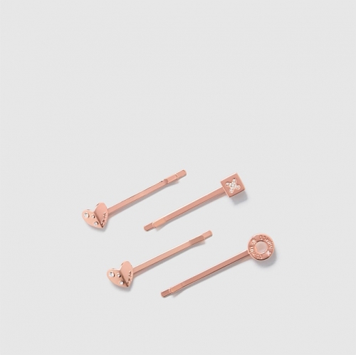 THE MIM-CHARMED HAIR PIN SET ROSEGOLD COLOR金属发卡