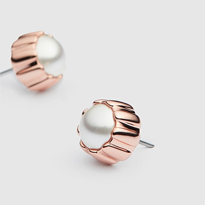 LA-LA STUD EARRINGS ROSEGOLD PEARL