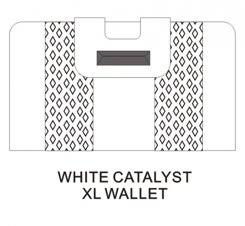 WHITE LEATHER CATALYST XL WALLET白色打孔大钱包