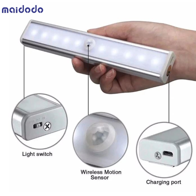 Rechargeable Motion Sensor Closet Cabinet light Wireless Motion sensor led wardrobe lamp