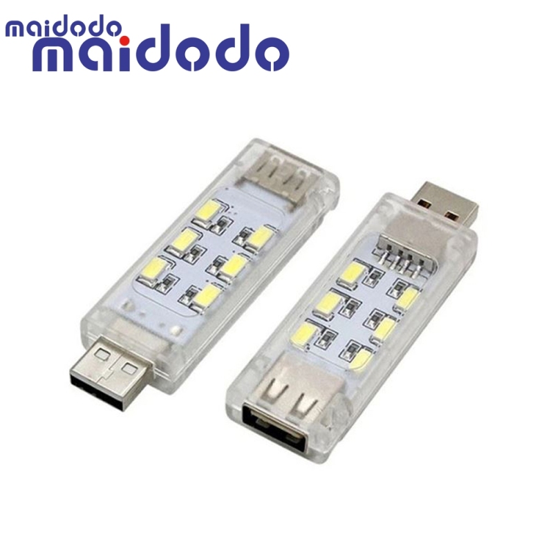 Mini USB Night Light 12 LEDs Double Side Charging Reading Light Camping Lamp