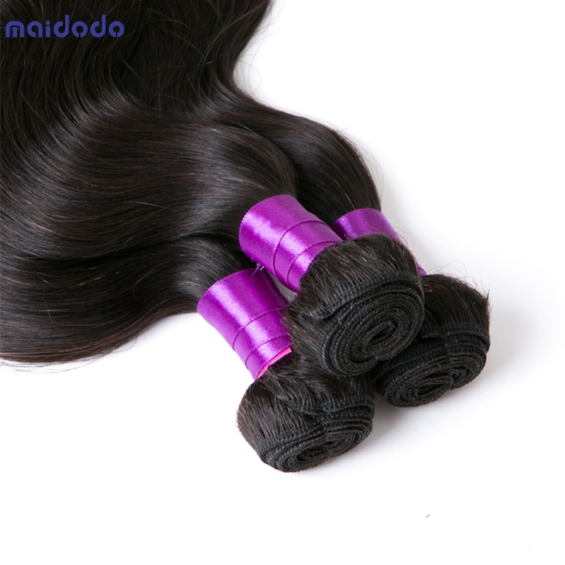 Wave Bundles 100% Human Hair Extensions Natural Color 3 Bundle