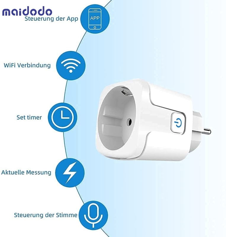 Wlan Socket Smart Home Wifi Socket Maidodo 16A 3500W , Alexa accessories, Works with Alexa Echo / Google Home And Smart Devices, voice control