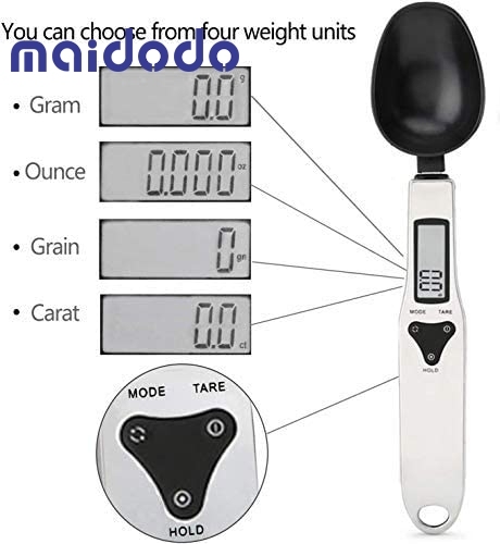 Electronic Measuring Spoon, Digital Scale Spoon, Kitchen Electronic Weighing Spoon with LCD Display for Cooking, Baking, Flour, Spices, Medicine, Seas