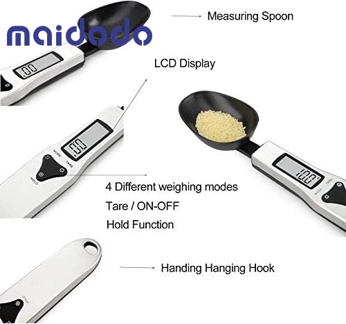 Electronic Measuring Spoon, Digital Scale Spoon, Kitchen Electronic Weighing Spoon with LCD Display for Cooking, Baking, Flour, Spices, Medicine, Seas