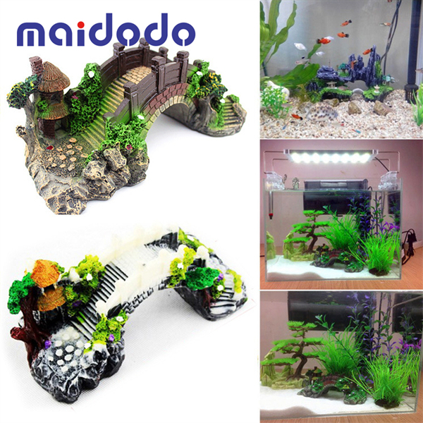 maidodo Fish Tank Decorations, Resin Arch Bridge Aquarium Ornaments, No pollution for Home Fish Tank Ornament, Aquarium, Terrace