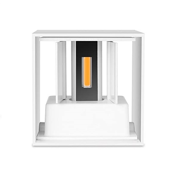 6W LED Wall Light Sconce Lamp, Up and Down Adjustable Light Beam, Black / White Shell Waterproof IP65 Warm White 3000K for Indoor Outdoor Wall Decorative