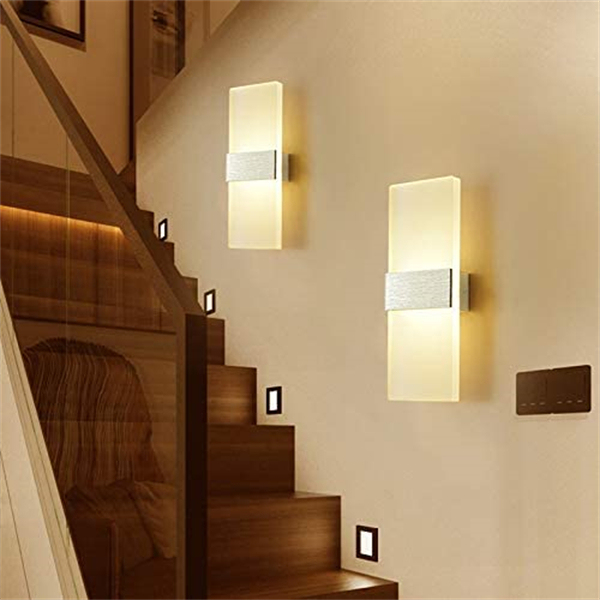 maidodo Wall Lamps 12W LED Wall Light Indoor, Modern Acrylic Sconce Lights Night Lamp for Bedroom Pathway Corridor Stairs Balcony
