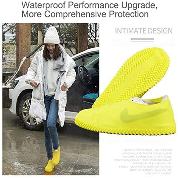 Waterproof Shoe Covers, Non-Slip Water Resistant Overshoes Silicone Rubber Rain Shoe Cover Protectors for Kids, Men, Women