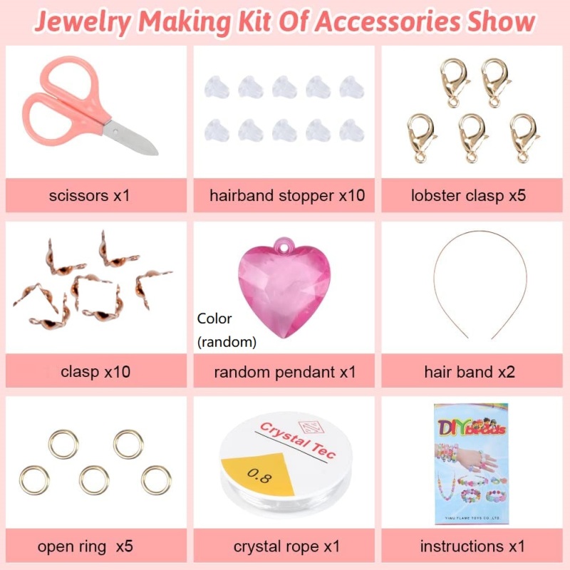 DIY Bead Jewelry Making Kit for Girl Children Necklace Bracelets Making Art Craft Creativity Bead Macking Kit Christmas Birthday Gift