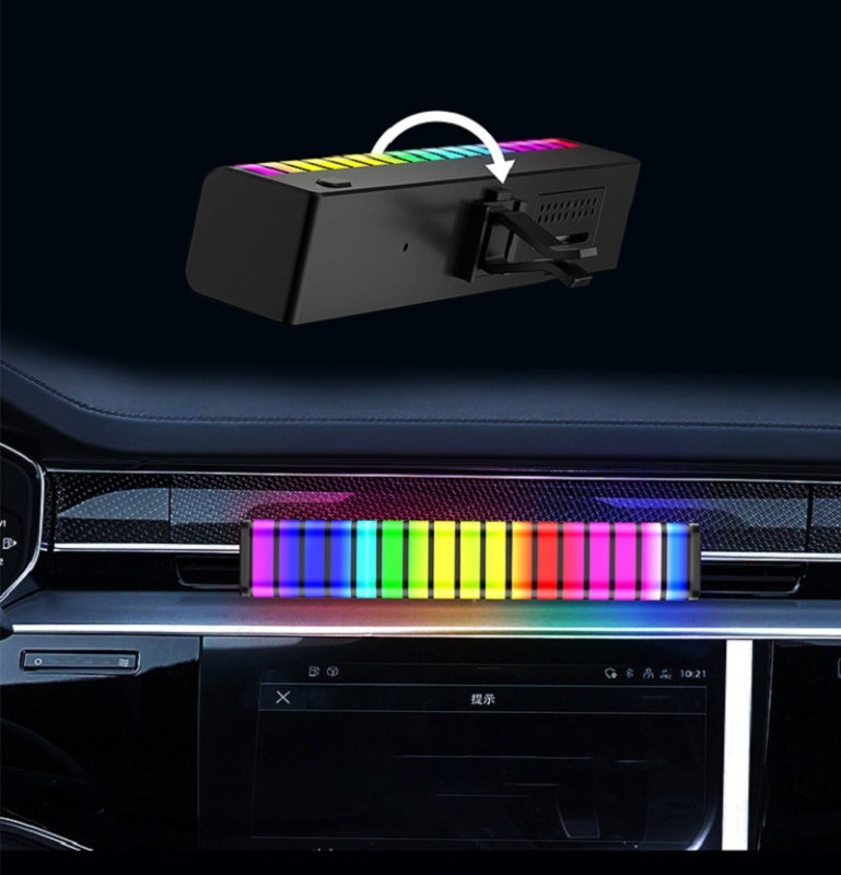 Car LED Music Pickup Lamp Atmosphere Light 17 RGB LEDs 10 Modes LED Rhythm Pickup Lamp