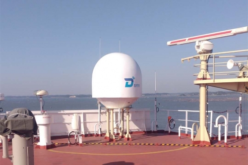 DITEL 150cm marine TVRO Antenna installed on asphalt ship going for Singapore--Malaysia--China  sailing line