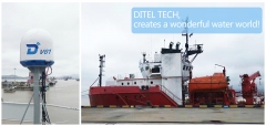 DITEL V61 maritime satellite VSAT Antenna installed on oil platform auxiliary ship