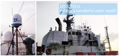 DITEL V61 maritime satellite VSAT Antenna installed on oil platform auxiliary ship