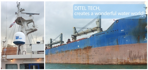 DITEL V101 maritime satellite VSAT installed on a 57000DWT bulk carrier going for Southeast Asia lines