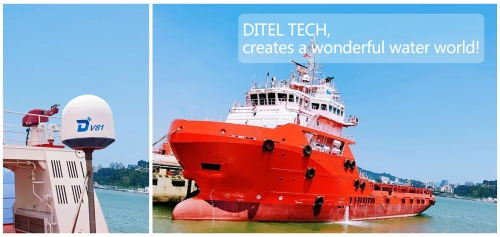 DITEL V81 maritime satellite VSAT installed on oil platform auxiliary ship