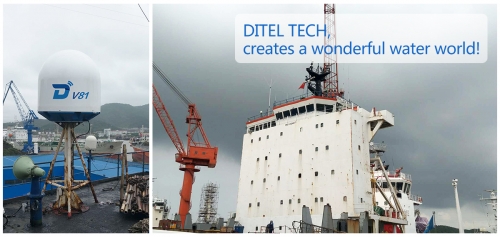 DITEL V81 maritime satellite VSAT installed on a bulk carrier going for Southeast Asia lines