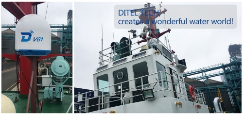 DITEL V61 maritime VSAT installed on a tug