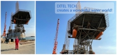 DITEL V81 maritime satellite VSAT installed on an oil platform
