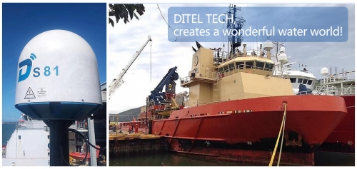DITEL S81 Marine TVRO Solution for a Offshore Supply Vessel
