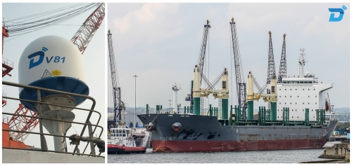 DITEL Dual 83cm VSAT V81 maritime solution on a bulk carrier