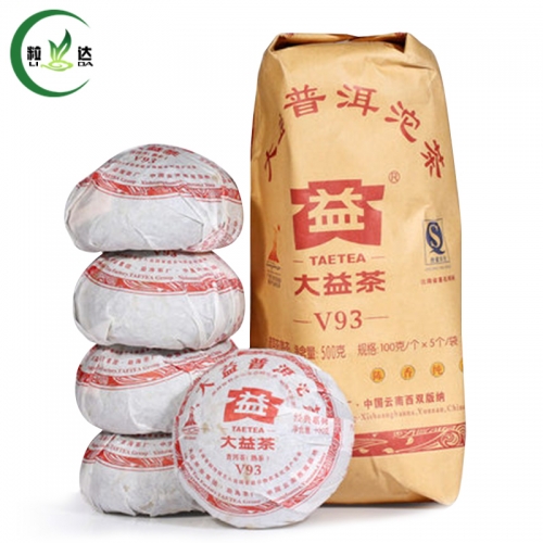 2010yr Menghai Dayi V93 Puer Ripe Tea Cake Puerh  Shu Tuo Cha Puerh Tea 100g *5pieccs