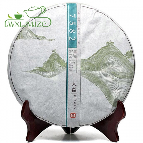 357g 2014yr Da Yi 7582 Raw Puer Tea Cake Green Puerh Tea