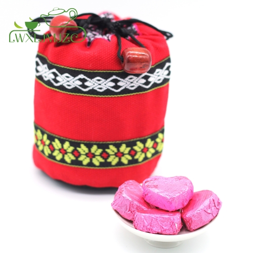 40pcs Original Heart Shaped  Ripe Puerh Tea - Mini Tuo Black Tea- Pu'erh Tea With Gift Bag