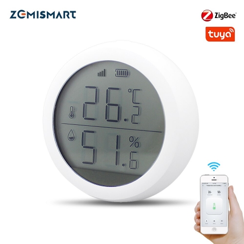 Tuya Zigbee Temperature and Humidity Sensor with LCD Screen Display Works With Amazon Google Home Assistant