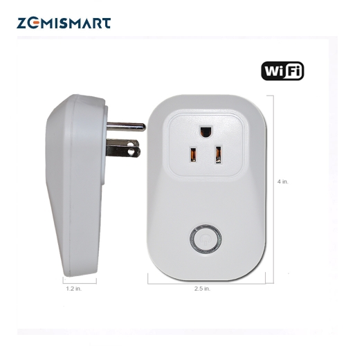 Zemismart WiFi Smart Power Socket Wireless Remote control Timer US Type 2.4G 10A Wifi Power plug outlet compatible with Amazon echo and echo dot
