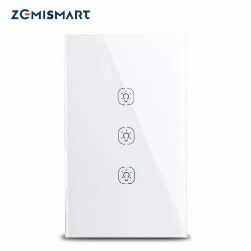 Zemisamrt Tuya Zigbee Switch Neutral Required US Interruptor Smart Life Remote Control Alexa Google Home Light Switches