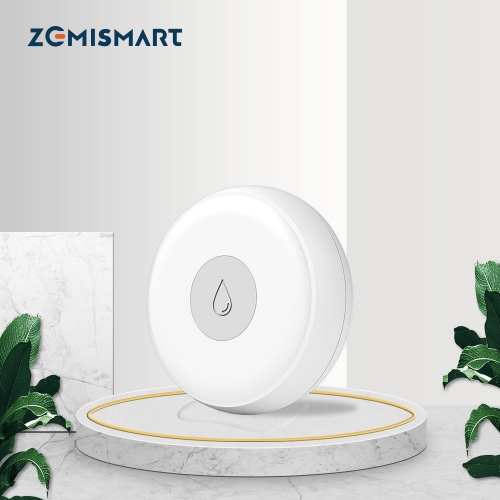 Zemismart Tuya Zigbee Water Leak Detector Smart Home Overflow Security Alarm Flood Leakage Sensor Work with HomeKit via ZMHK-01