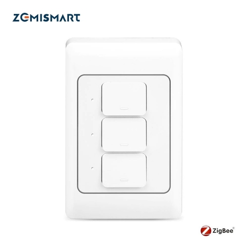 Zemismart Tuya Zigbee Switch Neutral Optional Alexa Google Home APP Control Tuya Hub Zemismart Zigbee 3.0 Push Button Switch