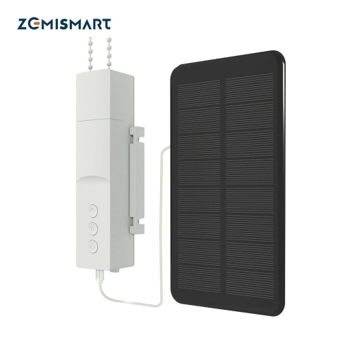 Zemismart Tuya Zigbee Roller Shade Driver Built-in Battery Solar Panel Optional Smart Motorized Chain Roller Blinds Alexa Google Assistant Voice Contr