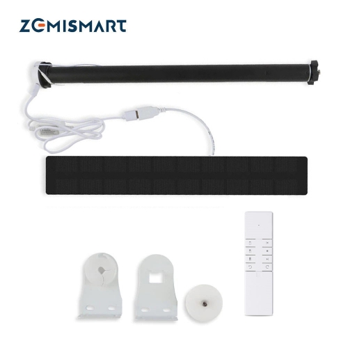 Zemismart Tuya Zigbee 3.0 Rechargeable Roller Shade Motor Solar Panel Optional For 37 38mm Tube Smart Life APP Control Works with Google Assistan ALex