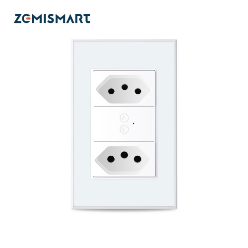 Zemismart New Design Tuya Zigbee Smart Brazil Socket 10A 20A Electric Brazilian Wall Dual Outlets Alexa Google HomeTimer Control