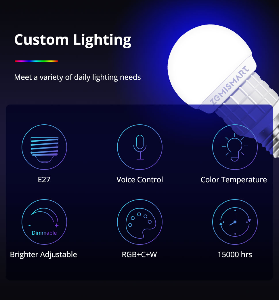 Zemismart Wifi Matter Certified Bulb Rgb E Dimmer Enable Homekit