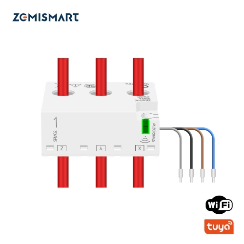 Zemismart 3 Phase Tuya WiFi Energy Meter Smart Power Consumption Monitor Max 63A Measure Alarm 208V 415V Smart Life App