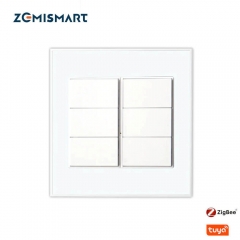 Zemismart 6 Gangs Tuya Zigbee Wall Light Switch Smart Push Button Interrupter with Neutral Alexa Google Home Control Timer