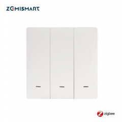 Zemismart Zigbee 3.0  EU Push Switches One Gang Wall Light Switch Compatible with SmartThing Hub APP Phone