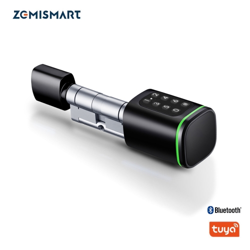 Zemismart Tuya BLE Smart Digital Lock DIY Cylinder Electronic Lock APP Key IC Card Password Unlock for Apartment Hotel Security