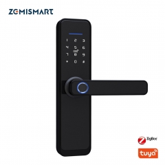 Zemismart Tuya Zigbee Alexa Voice Control Door Lock Intelligent Security Lock Encryption with Keys IC Cards Smart Life Control