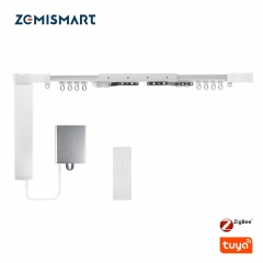 Zemismart Tuya Zigbee Smart Curtain Motor with Battery Customized Slide Curtain Track Remote Timer Alexa Google Home Voice