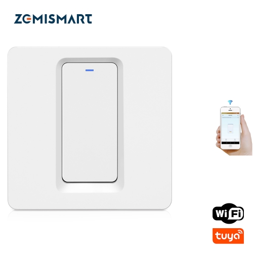 Zemismart EU WiFi Wall Push Light Switch Alexa Google Home TUYA APP Control One Gang Two Three Gangs Physical Switches