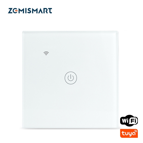 Zemismart Tuya WiFi Light Switch One Gang No Neutral Wire Required 220v to 240v Alexa Google Home Control