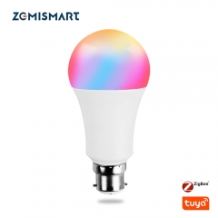 Zemismart Tuya Zigbee 3.0 Smart B22 LED Light Bulb 7W Dimmable RGBCW Decorative Lamp Alexa Google Home Smartthings App 650lm